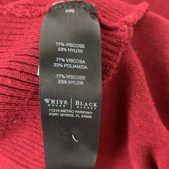 WHBM Red Cardigan Open Front Waterfall Pockets L - Picture 11 of 12